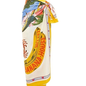 Traje de Baño para Mujer, Pareo Largo Estampado, Falda Envolvente Tipo Pashmina - Product Image 3