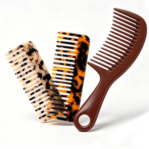Professional Stainless Steel <b>Wide</b> Tooth <b>Comb</b> 3 Pack 2 Travel <b>Combs</b> 1 Large Home <b>Comb</b> With Handle Detangling <b>Comb</b> For Curly - Product Image 1