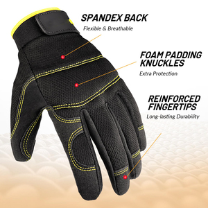 Reasonable Price Safety <b>Gloves</b> Custom Cotton Material Made TPR Impact Anti-slip Mechanic <b>Gloves</b> - Product Image 4