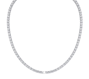 Collar de tenis minimalista con diamantes cultivados en laboratorio de corte brillante redondo, plata de ley 925, oro macizo de 14K, joyería fina para bodas y novias - Product Image 1