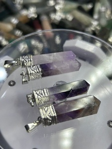 Pendentif en améthyste pour stylo, collier en cristal violet, bijoux artisanaux en pierres précieuses pour un style spirituel et un usage quotidien - Product Image 4