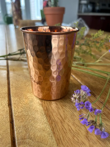 Verre en cuivre pur martelé avec finition polie miroir brillante, verre en cuivre naturel pur à 100% - Product Image 3