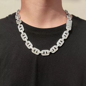 Cadena Cubana de Plata de Ley 925 con Moissanita VVS Certificada GRA, Collar Hip Hop Iced Out, Precio de Fábrica al por Mayor Personalizado - Product Image 1