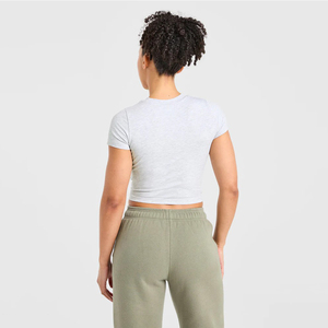 High Quality Wholesale Women's Short Sleeve O-Neck Solid Jersey Casual T-Shirt Slim Fit Breathable <b>Lightweight</b> Quick Dry Wear - Product Image 5