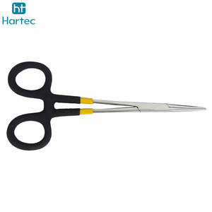 Pince de pêche tactique à mâchoires droites avec poignée en caoutchouc noir, épilerons de dégorger les hameçons profonds, outils de dégorger - Product Image 4