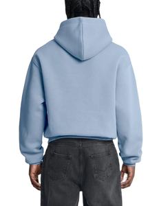 Sweat à capuche surdimensionné en coton personnalisable 300g pour hommes, sweats à capuche courts de luxe, streetwear lourd, polaire à carreaux d'hiver - Product Image 2