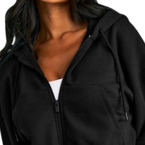 Sweat-shirt à capuche pour femme avec fermeture éclair intégrale sur le devant, capuche à cordon de serrage, coupe décontractée, manches longues, vêtements de sport décontractés pour l'entraînement et le fitness - Product Image 4
