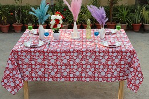 Mantel Rectangular de Algodón con Estampado Floral Hecho a Mano en India, Venta al por Mayor, para Decoración de Mesa, Regalo de Inauguración de Casa - Product Image 4