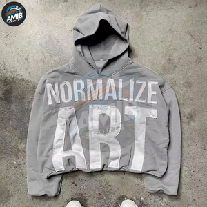 เสื้อฮู้ดดี้ปักลายสไตล์ดิสเทรสขายดี ดีไซน์ใหม่ ระบายอากาศได้ดี ผ้าคอตตอนผสม ราคาถูก เสื้อฮู้ดดี้ปักลายสไตล์ดิสเทรส - Product Image 6