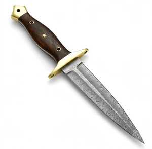 Handcrafted Twist Damascus Steel Symmetrical <b>Letter</b> Opener Craft Rosewood Handle Brass <b>Guard</b> - Product Image 6