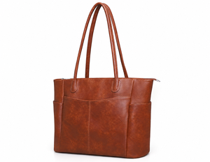 Vintage PU Leather Women <b>Shoulder</b> Tote <b>Bag</b> <b>Large</b> Capacity Zipper Handbag Casual Office Shopping <b>Bag</b> <b>Large</b> Capacity Fashion <b>Bag</b> - Product Image 1