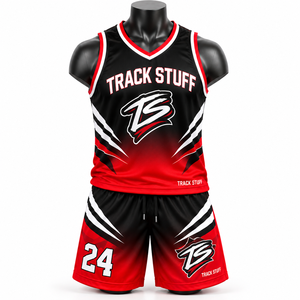 Custom Unisex <b>Basketball</b> Uniform Set Sleeveless Jersey & Drawstring Shorts Team Sportswear 100% Polyester Breathable Quick Dry - Product Image 2