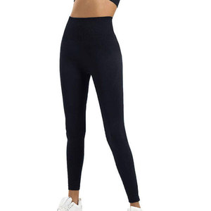 Ensemble de yoga 3 pièces pour femme : Leggings taille haute sans couture, crop top col en V, noir uni, longueur intégrale, anti-UV, en Spandex/Nylon, tenue de sport - Product Image 4