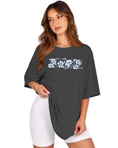 Camisetas de moda para mujer, 100% algodón, estampadas con gráficos DTF, cuello redondo, camisetas de verano, holgadas, de manga corta. - Product Image 4