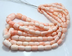 Perles tubulaires en corail rose naturel japonais, lisses, en pierre précieuse, brin de 17 pouces pour la fabrication de bijoux - Product Image 6