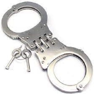 Security Department Wrist cuffs Metal Made Carbon Steel Nij Standard Centre Hinged Black <b>Dual</b> <b>Lock</b> Logo Design Duty Handcuffs - Product Image 3