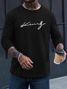 Mens Graphic <b>Tshirt</b> Casual Print Stretchy <b>Long</b> Sleeve Crewneck Tee Shirt - Product Image 4