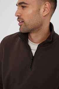 Sweat-shirt à col montant pour homme, coupe classique, tricoté, manches longues, couleur unie, style automne, design minimaliste - Product Image 2