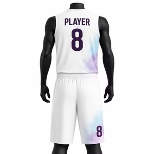 Ensembles d'uniformes de basketball personnalisés, maillots et shorts d'équipe sublimés, respirants, à séchage rapide, tenue de sport pour entraînement en extérieur - Product Image 3