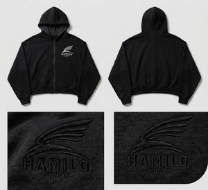 HAMILO Unisex <b>Green</b> Hooded Zip-Up Sweatshirt Regular Fit Embroidered Logo Pocket Casual Winter Wear 100% Cotton Fleece 400g - Product Image 5