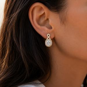 <b>Infinity</b> Dangle Halo Earrings 14K 18K Gold Cushion Cut Lab Grown Diamond 2.00 ctw IGI Certified Luxury Bridal Wedding Earring - Product Image 5