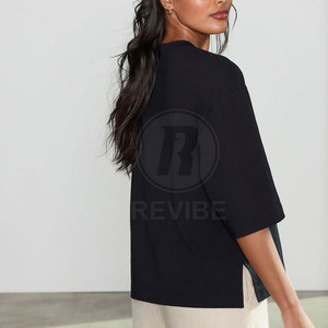 T-shirt ample pour femme de haute qualité, coupe décontractée, en toile 100% coton respirant, logo personnalisé - Product Image 5