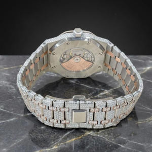 Reloj Mecánico Analógico de Lujo con Diamantes Moissanite, Estilo Hip Hop, Reloj de Acero Inoxidable para Hombre con Fecha Automática, Regalo para Hombre - Product Image 5