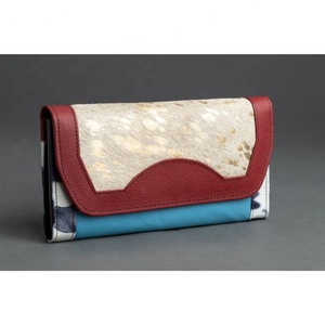 New Arrival Selling Recycled Cowhide Multi Leather Women Clutch Stylish Stubby Rainbow Color Multiuse Purse <b>Card</b> <b>Holder</b> <b>Wallets</b> - Product Image 4