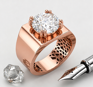 Anillo de Diamante Cultivado en Laboratorio para Hombre |   Anillo Solitario para Caballero |   Anillo de Lujo para Hombre - Product Image 2