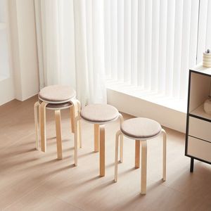 Set of 4 <b>Stackable</b> Round Backless <b>Dining</b> <b>Chairs</b> Coffee Color for <b>Dining</b> Room Kitchen & Classroom - Product Image 6