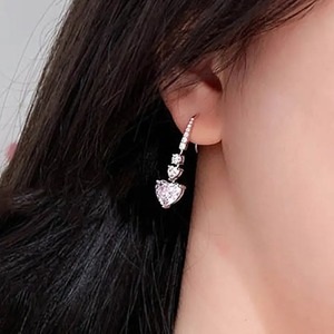 925 Moissanite Stunning <b>Heart</b> Cut Women's Stud <b>Earrings</b> In Sterling <b>Silver</b> White Gold Plated for Wholesale Export from India - Product Image 5