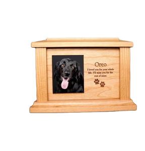 Wood <b>Pet</b> Urn <b>for</b> <b>Ashes</b> Dog Cat <b>Box</b> Personalized Cremation Casket Engraved Bespoke Small Medium Large - Product Image 1