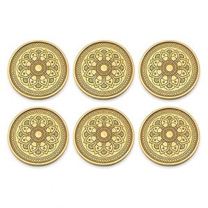 Sous-verre en cuivre gravé à la main Mandala |   Sous-verres décoratifs découpés et imprimés pour tasses à thé/café |   Résistant à la chaleur, portable, moderne, pour mariage - Product Image 5