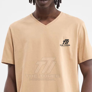 Camiseta de Cuello en V para Hombre, Color Personalizado, Venta al por Mayor, Impresión de Logotipo, Camiseta de Cuello en V para Hombre de Alta Calidad - Product Image 6