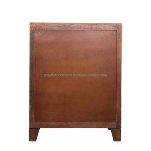 Meuble de rangement industriel en bois massif pour vins et spiritueux, design rustique style ferme, avec porte coulissante Shaker type grange - Product Image 6