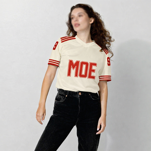 Camiseta deportiva de fútbol americano para mujer, personalizada, con estampado de alta calidad, sublimación personalizada, tejido grueso de 240 g/m², OEM. - Product Image 5