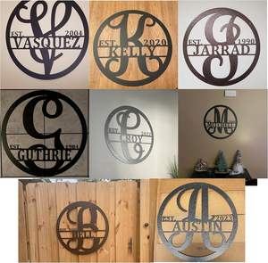 Letrero de Metal Personalizado con Monograma para Puerta Principal, Letrero con Apellido Familiar Personalizado, Regalo de Aniversario de Bodas, Letrero de Metal para Pared Exterior con Nombre - Product Image 3