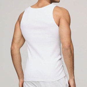 Wholesale 350 Gsm Heavyweight Summer Streetwear Regular Fit Knitted Casual Style <b>Singlet</b> Breathable Plain Customizable OEM - Product Image 6