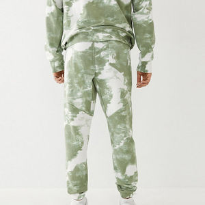 Mens Green Solid Cotton/Polyester <b>Lightweight</b> <b>Hoodie</b> Tracksuit Set Casual Hooded Sweatshirt and Jogger Pants Streetwear Outfit - Product Image 4