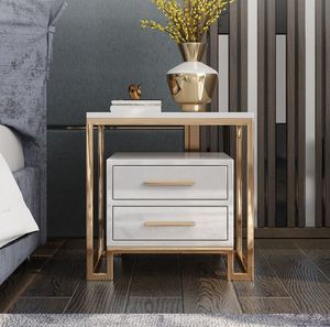 Metal Luxury Furniture <b>Marble</b> <b>Top</b> <b>Side</b> <b>Table</b> Gold Plated Metal <b>Side</b> Cabinet <b>Table</b> for Living Room, Drawing Room, Office - Product Image 4