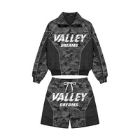 Ensemble de survêtement camouflage sur mesure pour homme, veste zippée et short en polyester/nylon, respirant, séchage rapide, vêtements décontractés pour l'hiver