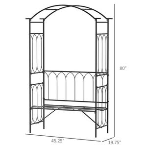 Panchina da Esterno in Acciaio Inossidabile con Arco per Patio, Parco e Hotel - Product Image 3