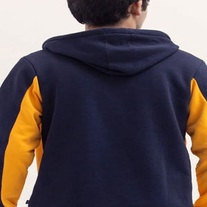 Men's <b>Orange</b> Zip-Up <b>Hoodie</b> Regular Fit Solid Color Casual Autumn 100% Cotton 430g Beazer Sports Breathable Custom Design - Product Image 4