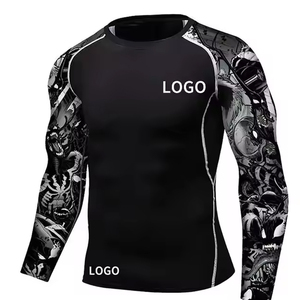New Arrival Custom Sublimation <b>Compression</b> <b>Shirt</b> for Men OEM Service Long Rash Guard with Printed Design MMA Custom - Product Image 6