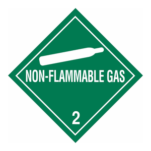 Etiquetas Brady para Gases No Inflamables Clase 2, 4x4 pulgadas, Impermeables, Autoadhesivas, de PP, para Envío de Productos Químicos - Product Image 2