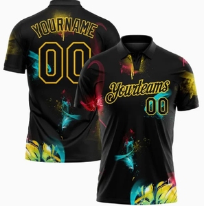 INDEX SPORTSWEAR Custom Golf Polo Shirt <b>Men</b> Purple Yellow Sublimated Print Moisture Wicking Short Sleeve Regular Fit - Product Image 5