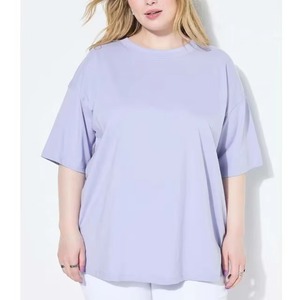 T-shirts décontractés en coton respirant pour femmes grandes tailles, personnalisables, vente en gros, fabrication OEM, chemises à manches courtes pour femmes - Product Image 1