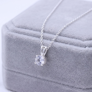 Vente en gros de colliers pendentifs en argent sterling 925 massif avec quartz rose naturel rond à 4 griffes, bijoux fins, Memoria Jewels - Product Image 5