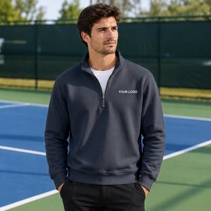 Sudadera con Cierre de Cremallera de un Cuarto para Hombre, Estilo Minimalista para Uso Diario, para Marcas de Ropa Casual Masculina y Compradores al por Mayor - Product Image 3