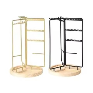 Metal Jewelry Stand Gold Tone <b>T</b>-<b>Bar</b> Design For Necklaces Earrings Bracelets Rings Display Organizer - Product Image 6